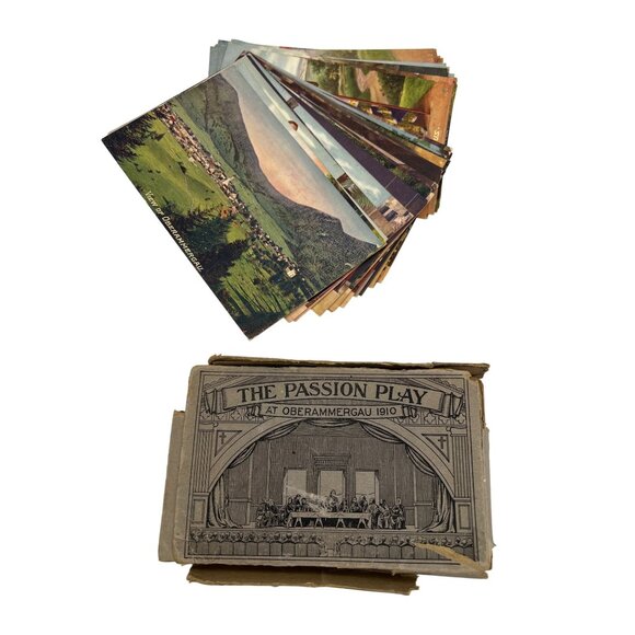 Other - 1910 Oberammergau Passion Play 49/50 Antique Postcard Set w/ Box Divided Back